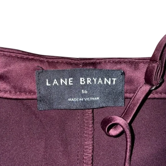 LANE BRYANT Satin Cami - Burgundy Plus 16 - Picture 11 of 13